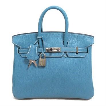 HERMES Birkin 25 Handbag Togo leather Blue jean Used Women L SHW