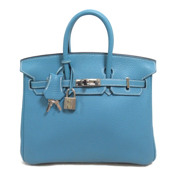 HERMES Birkin 25 Handbag Togo leather Blue jean Used Women L SHW