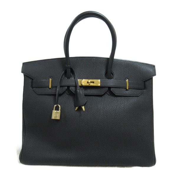 HERMES Birkin 35 Black Handbag Togo leather Noir Used Women H GHW