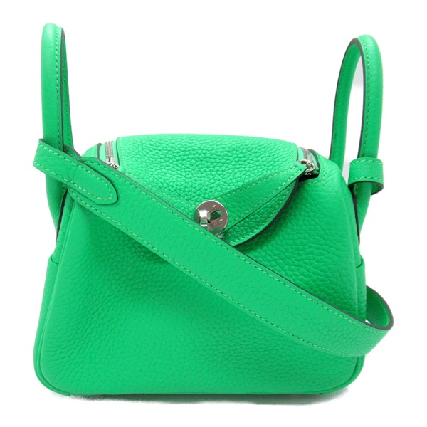 HERMES Mini Lindy Vert Comic Shoulder Bag 2way Clemence leather Used Women B SHW