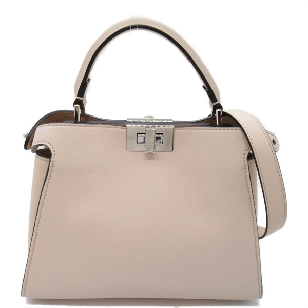 FENDI Peekaboo Icon Essential Shoulder crossbody Bag 8BN302 leather beige Used