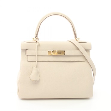HERMES Kelly 28 2way shoulder Hand bag B Togo leather Nata GHW Used