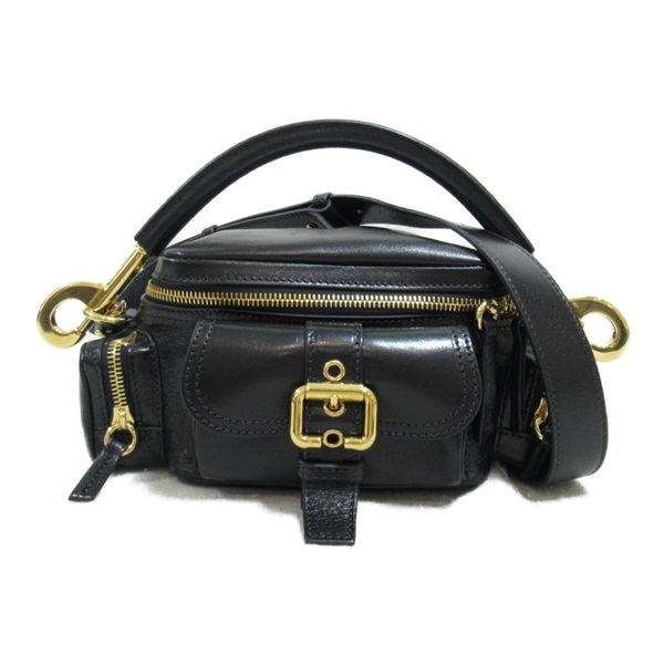 Chloe Camera Small Shoulder Hand Bag leather Black Used Women