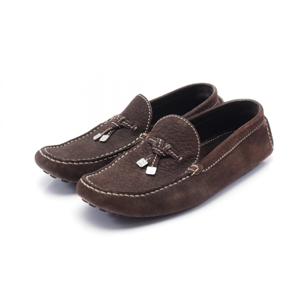LOUIS VUITTON casual driving shoes #6.5 leather Brown Used