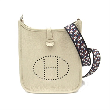 HERMES Evelyne TPM16 Shoulder Bag Clemence leather Beige Beton Used Women B SHW