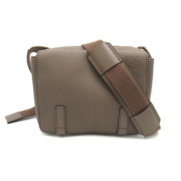 LOEWE Military Messenger Shoulder Bag B553A72X22 leather Gray Used Women
