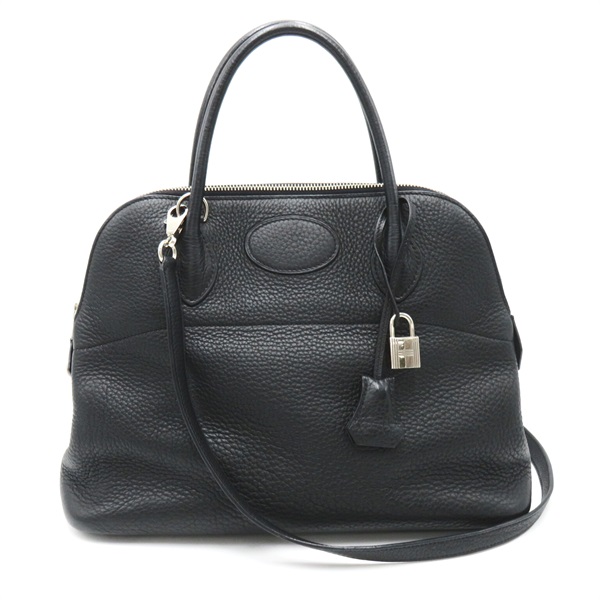 HERMES Bolide 31 Handbag 2way Clemence leather Noir Black Used Women J SHW
