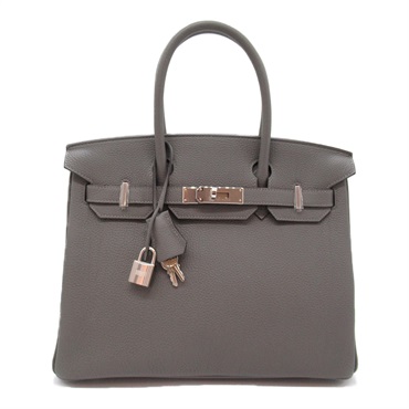 HERMES Birkin 30 Grimmayer Handbag Togo leather Gray Used Women B SHW