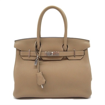 HERMES Birkin 30 Trench Handbag Clemence leather Beige Used Women Z SHW