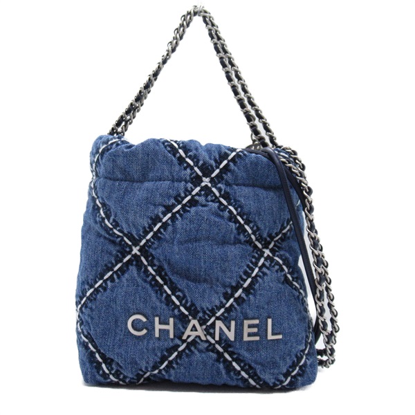 CHANEL Chanel 22 Mini Chain Shoulder crossbody Bag AS3980 Denim blue Used SHW