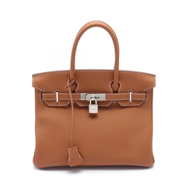 HERMES Birkin 30 Hand bag Z Togo leather Gold Brown Used SHW