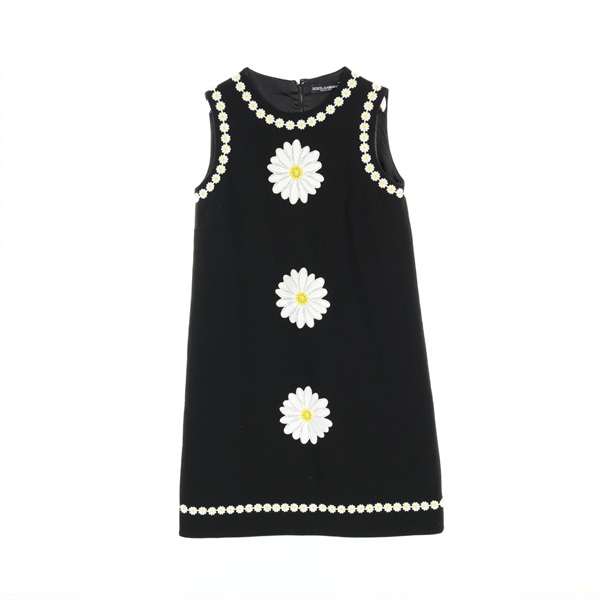 DOLCE & GABBANA Dress F6UM5Z wool Black White Used Women #38