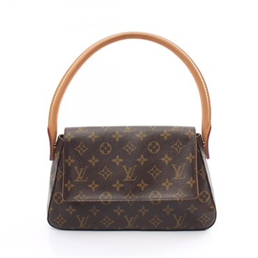 LOUIS VUITTON Mini looping flap shoulder bag M51147 Monogram Brown Used LV