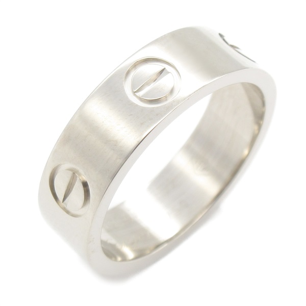 CARTIER love Ring K18 WG White Gold Silver Used #52