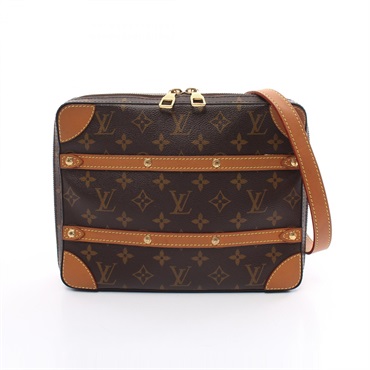 LOUIS VUITTON Soft Trunk Messenger PM Shoulder Bag M68494 Monogram Brown Used LV