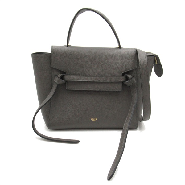 CELINE 2way Shoulder Bag S-CV-4159 leather Gray Used Women