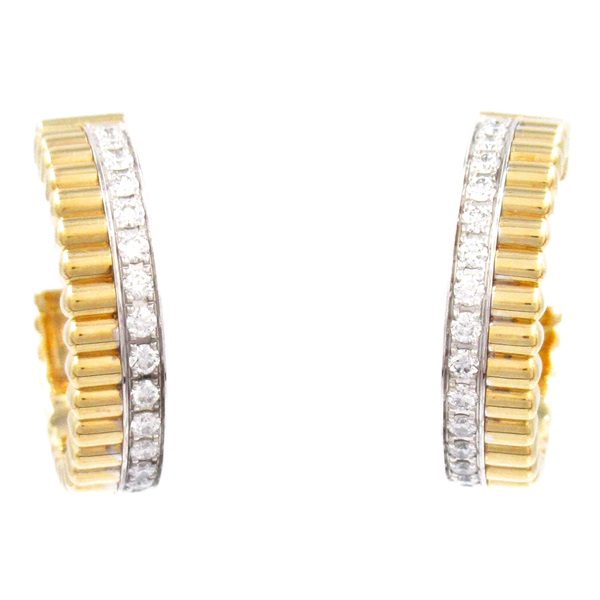 Boucheron Quatre Radiant Hoop Earrings K18 YG Yellow Gold diamond Clear Used