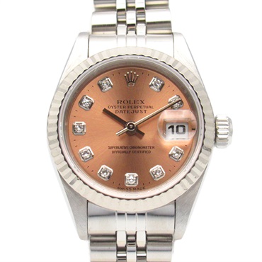 ROLEX Datejust 10P diamond U Wrist Watch 69174G Mechanical Auto K18WG SS Used Wo