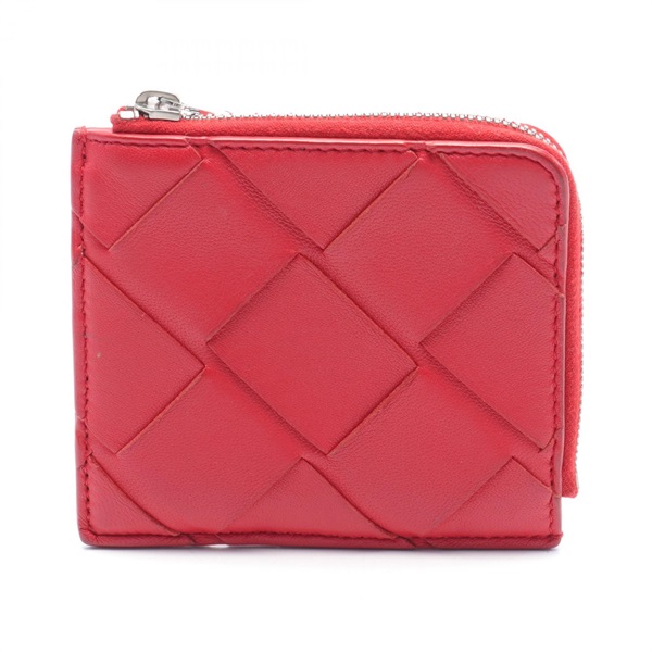 BOTTEGA VENETA Maxi Intrecciato Tri-fold wallet Purse 580283 leather Red Used