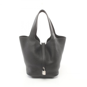 HERMES Picotin Lock MM Hand bag Taurillon Clemence SHW Black Used Women