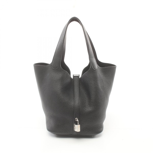 HERMES Picotin Lock MM Hand bag Taurillon Clemence SHW Black Used Women