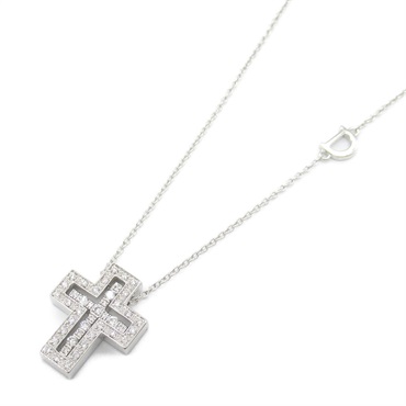 Damiani Bell Epoch Necklace cross pendant 48.5cm K18 White Gold diamond Used