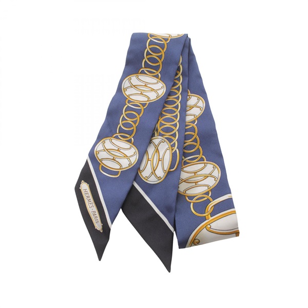 HERMES Twilly LIFT PROFILE Scarf silk Blue Multicolor Used Women