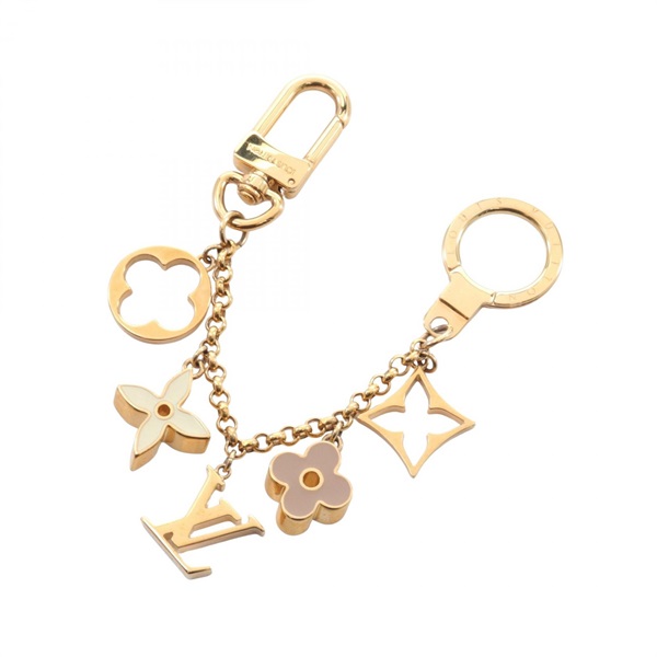 LOUIS VUITTON Bag Charm Chain Fleur de Monogram key ring M65111 GHW Beige Used