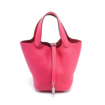 HERMES Picotin Lock Casaque PM Hand bag Y Taurillon Clemence Rose extreme SHW