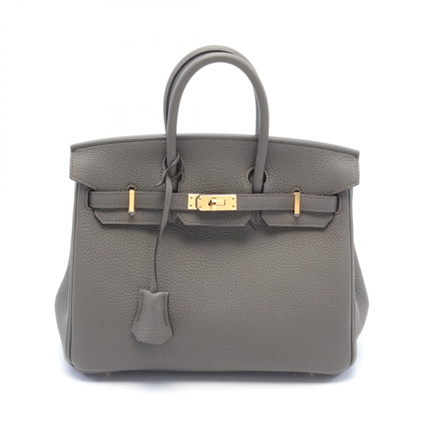 HERMES Birkin 25 Hand bag U Togo leather Gray Etain Used GHW