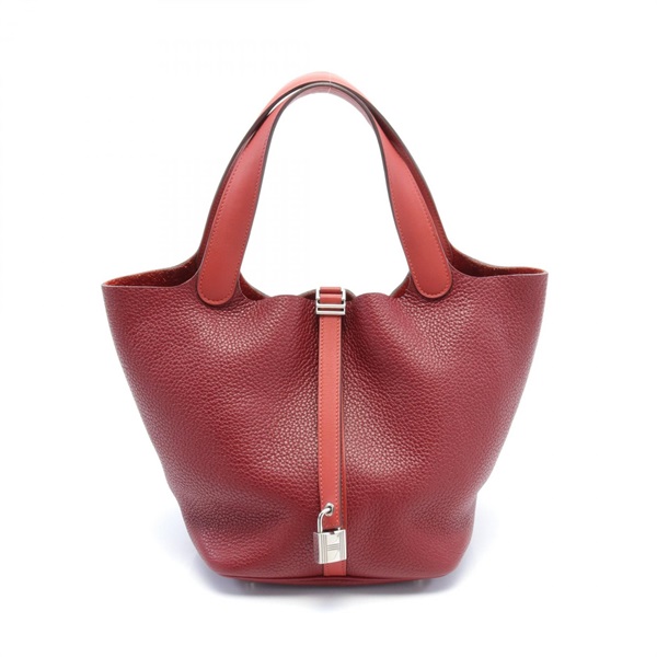 HERMES Picotin Lock Touch MM Hand bag T Taurillon Clemence Rouge H Used SHW