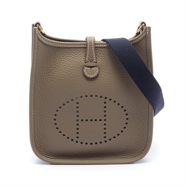 HERMES Evelyne TPM Shoulder crossbody Bag W Taurillon Clemence Etoupe Grey GHW