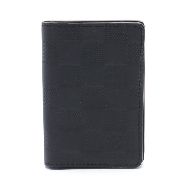 LOUIS VUITTON Pochket Organizer card case N63197 Damier Infini Black Used mens