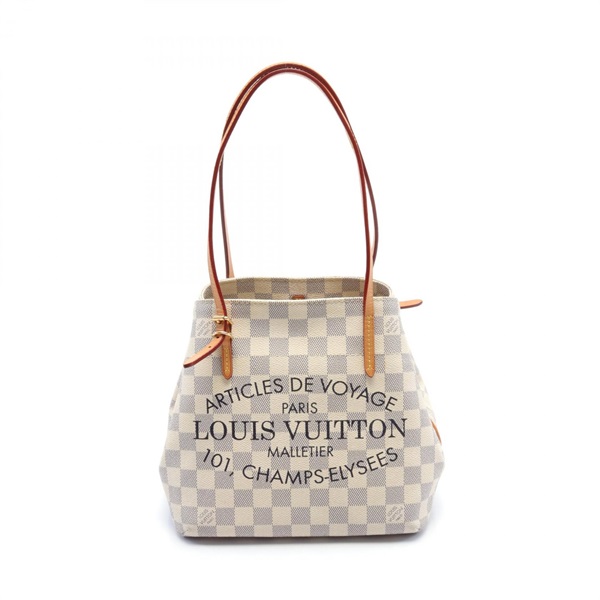 LOUIS VUITTON Cabas PM Handbag N41376 Damier Azur White Used Women LV