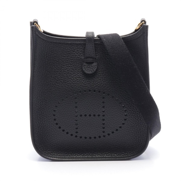 HERMES Evelyne TPM Shoulder Bag W Taurillon Clemence Black Used GHW