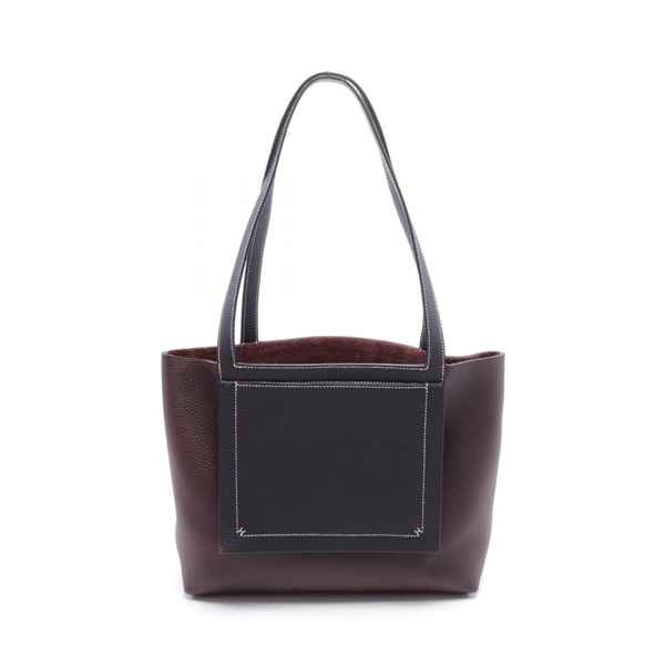 HERMES Cabas Sellier 31 Tote Bag U Taurillon Clemence Brown Navy Rouge sellier