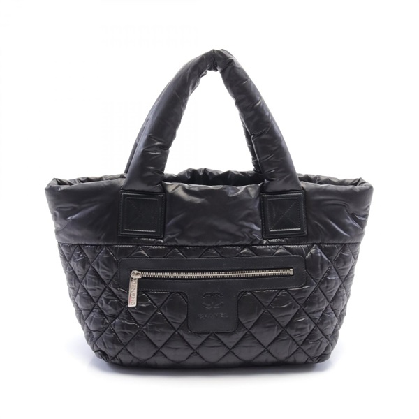 CHANEL Coco cocoon Small Tote Bag A48610 Nylon leather Black Used Women SHW CC