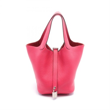HERMES Picotin Lock PM Handbag Clemence leather Rose extreme Used Women Y SHW