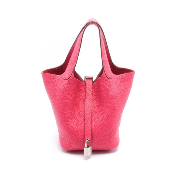 HERMES Picotin Lock PM Handbag Clemence leather Rose extreme Used Women Y SHW