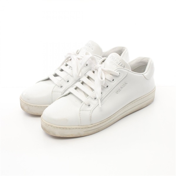 PRADA sneakers Shoes leather White Used Women #36 1/2