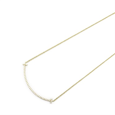 TIFFANY＆CO T-Smile Necklace 18KYG Yellow Gold Diamond Used women