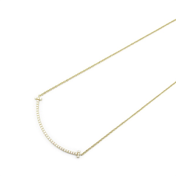 TIFFANY＆CO T-Smile Necklace 18KYG Yellow Gold Diamond Used women