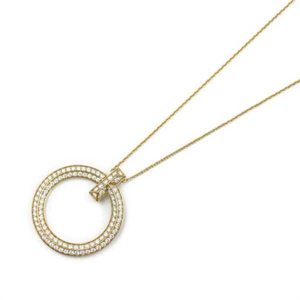 TIFFANY＆CO T One Circle Large Necklace Pendant 18KYG Yellow Gold Used women