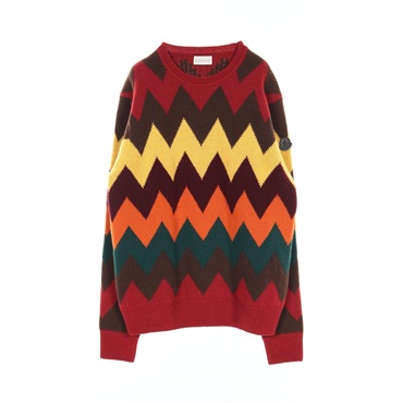 MONCLER knitwear sweater pullover L size 9030200 wool Red Multicolor Used