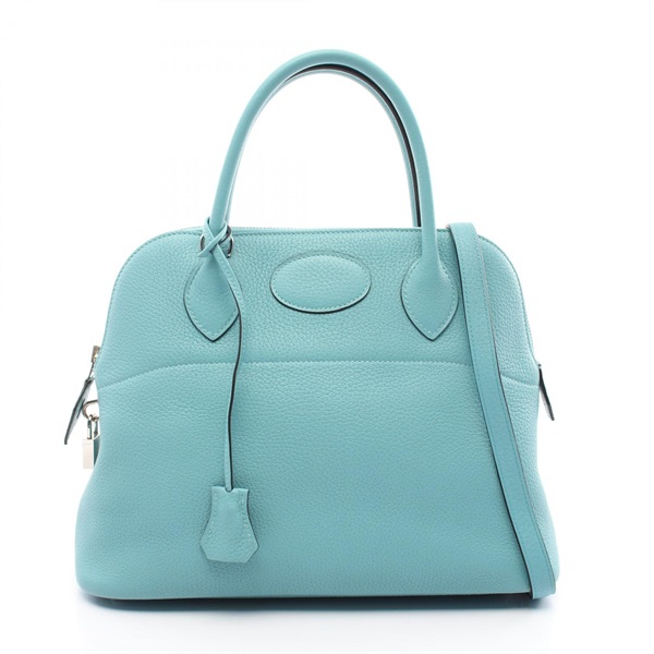 HERMES Bolide 31 shoulder Hand bag T SA009CD Taurillon Clemence Blue atoll SHW