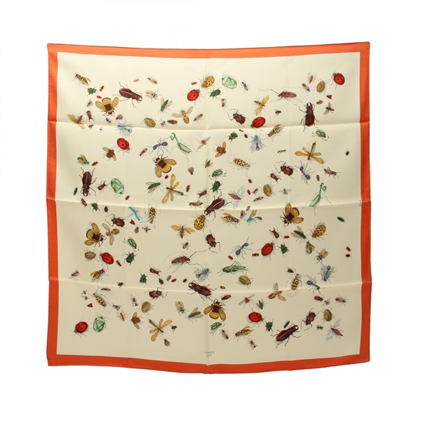 HERMES Carre 90 Scarf silk Yellow Multicolor Used Women