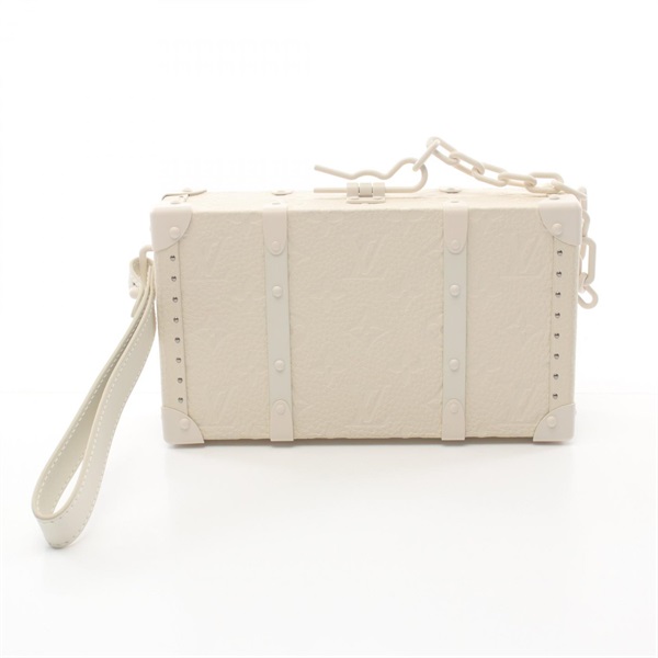 LOUIS VUITTON Wallet Trunk business clutch bag M20153 leather White Used women