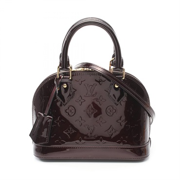 LOUIS VUITTON Alma BB Hand bag M91678 Monogram Vernis leather Purple Amarante LV