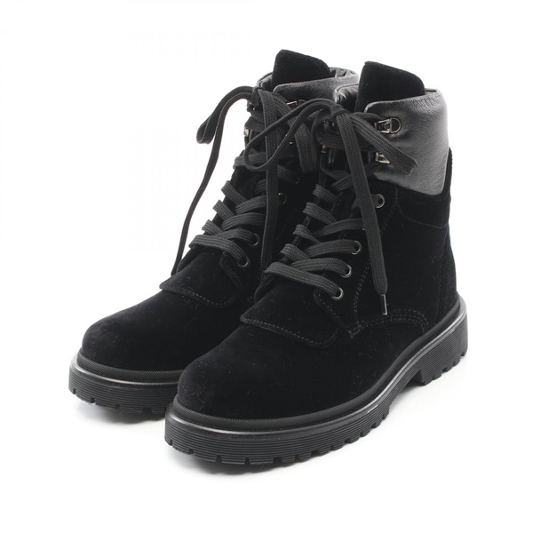 MONCLER PATTY SCARPA short lace-up boots #36 Suede leather Black Used