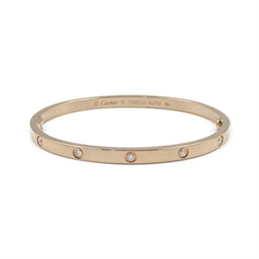 CARTIER Love Bracelet small 10P Diamond B6047917 18KPG Pink Rose Gold Used #15